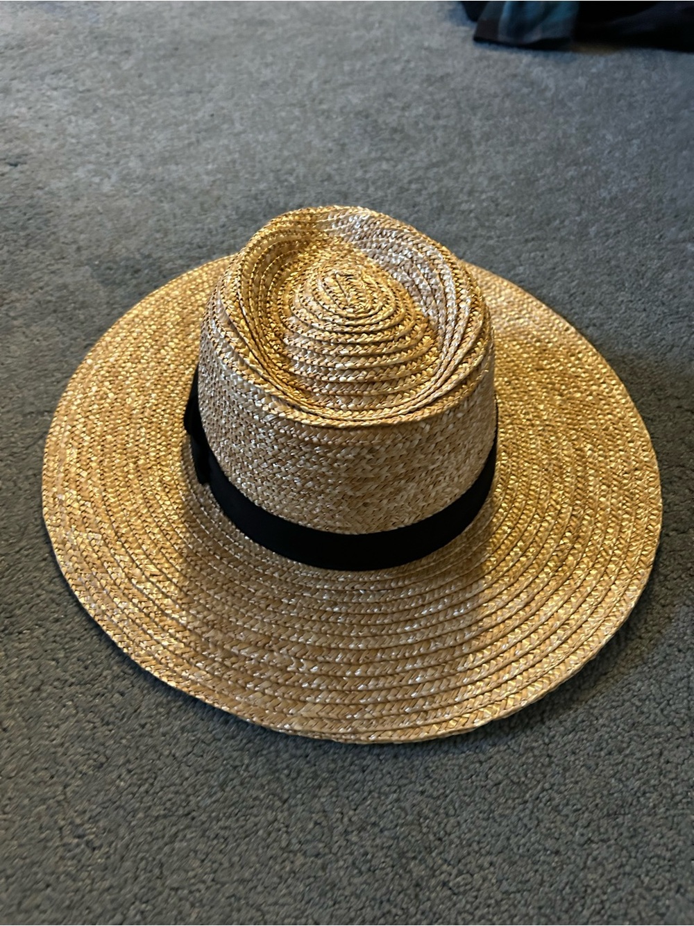Brixton extra wide brim straw Sun Hat with Black Band subtle black bow detail